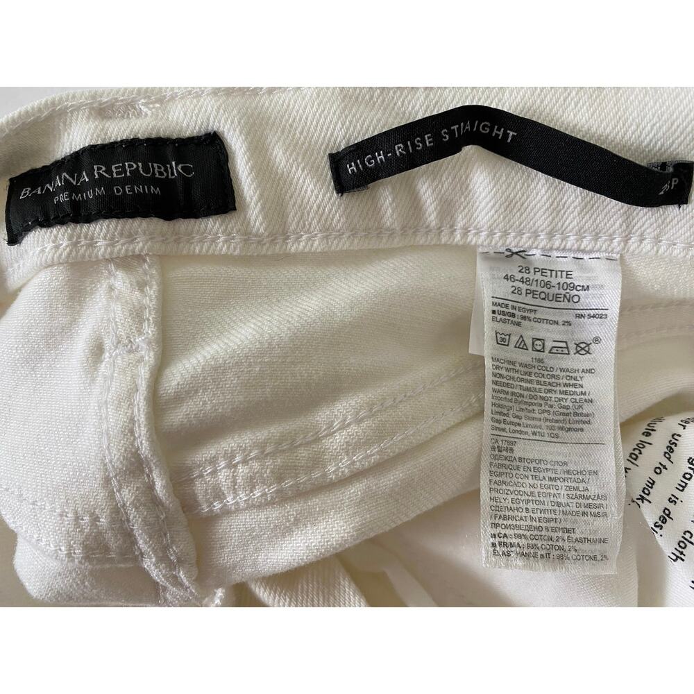 Banana Republic High Rise Straight Leg Jeans White Wash Petite 28 - Picture 8 of 12